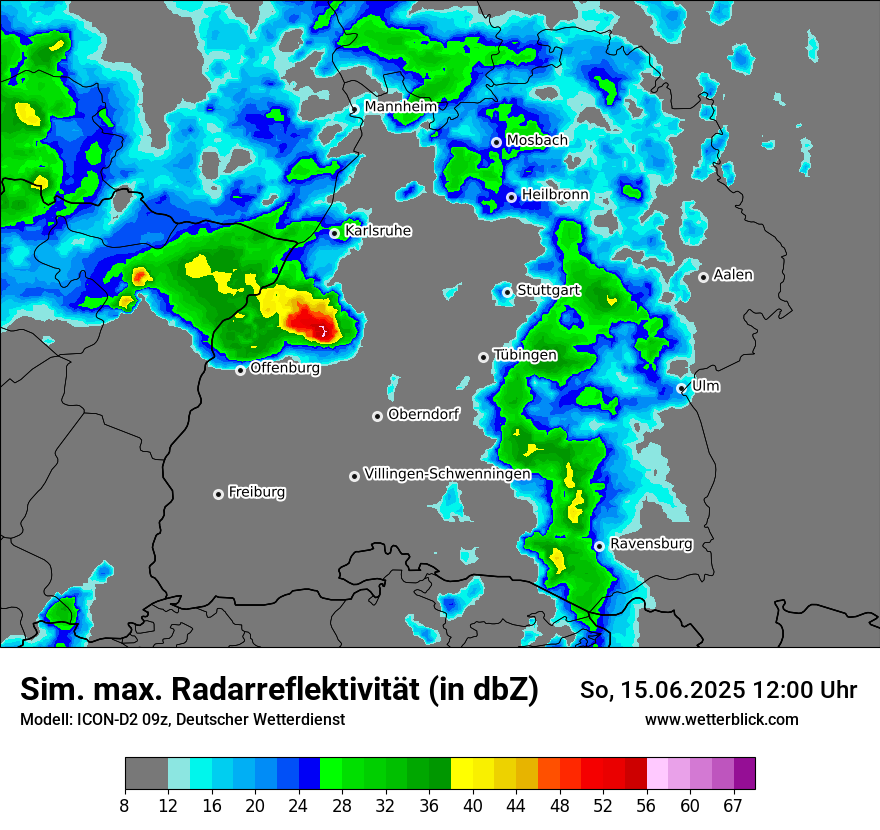 Modellkarten Simuliertes Radarbild