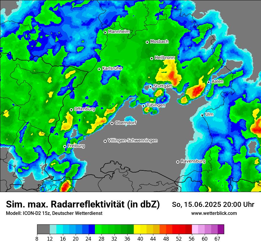 Modellkarten Simuliertes Radarbild