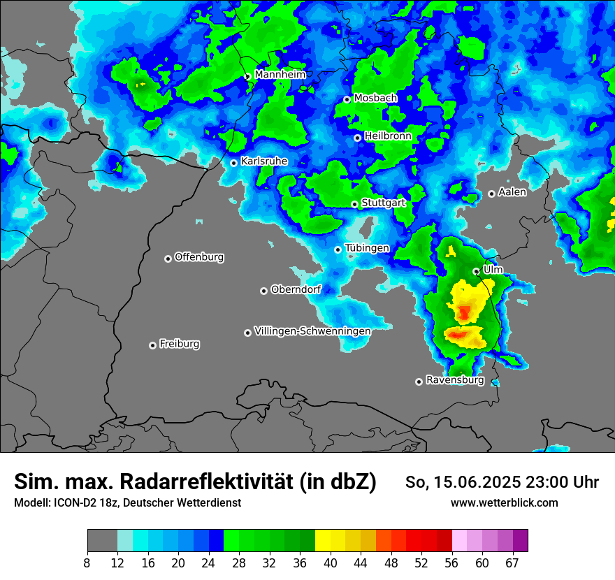 Modellkarten Simuliertes Radarbild