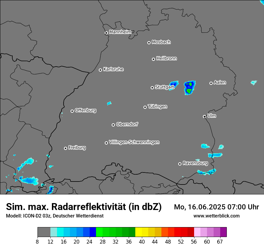 Modellkarten Simuliertes Radarbild