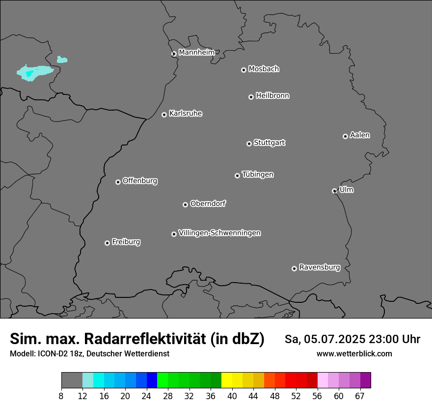 Modellkarten Simuliertes Radarbild