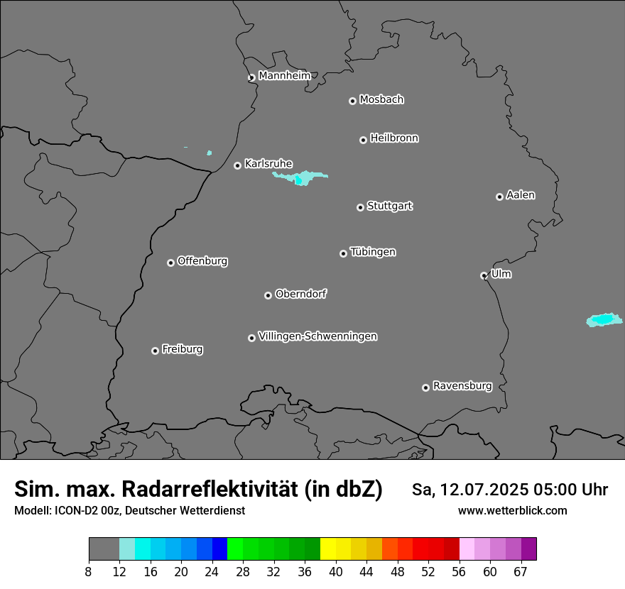 Modellkarten Simuliertes Radarbild