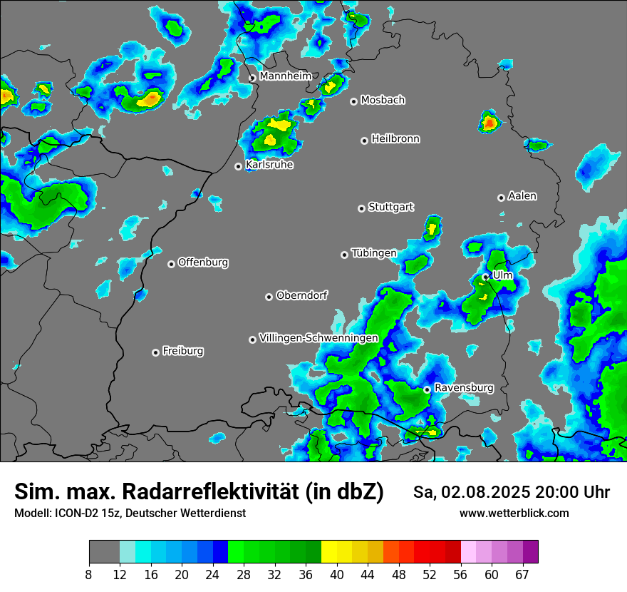 Modellkarten Simuliertes Radarbild