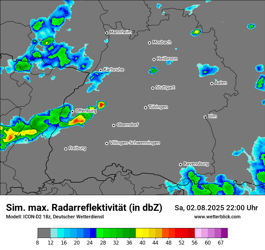 Modellkarten Simuliertes Radarbild
