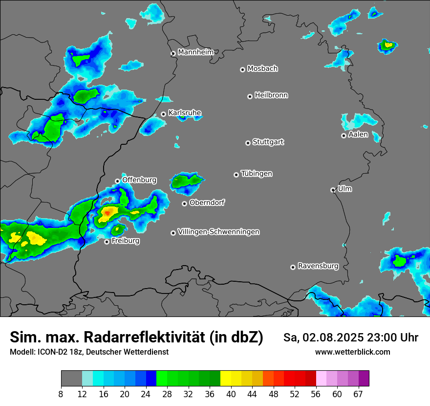 Modellkarten Simuliertes Radarbild