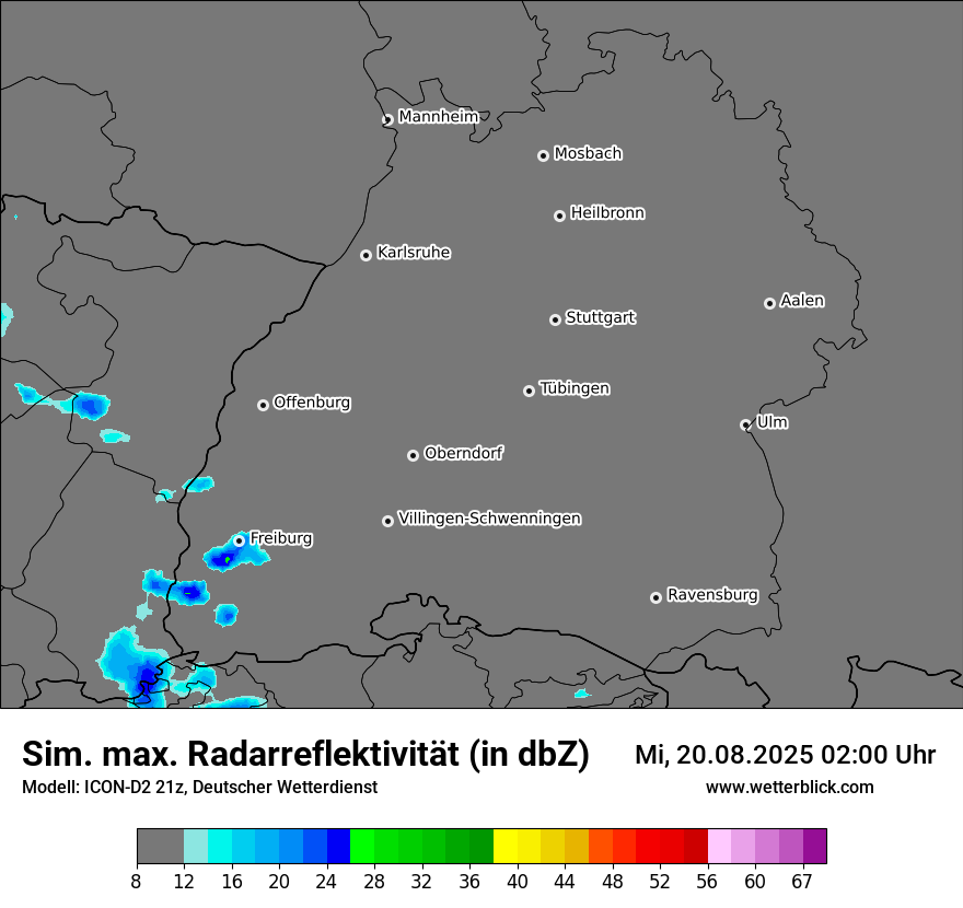 Modellkarten Simuliertes Radarbild