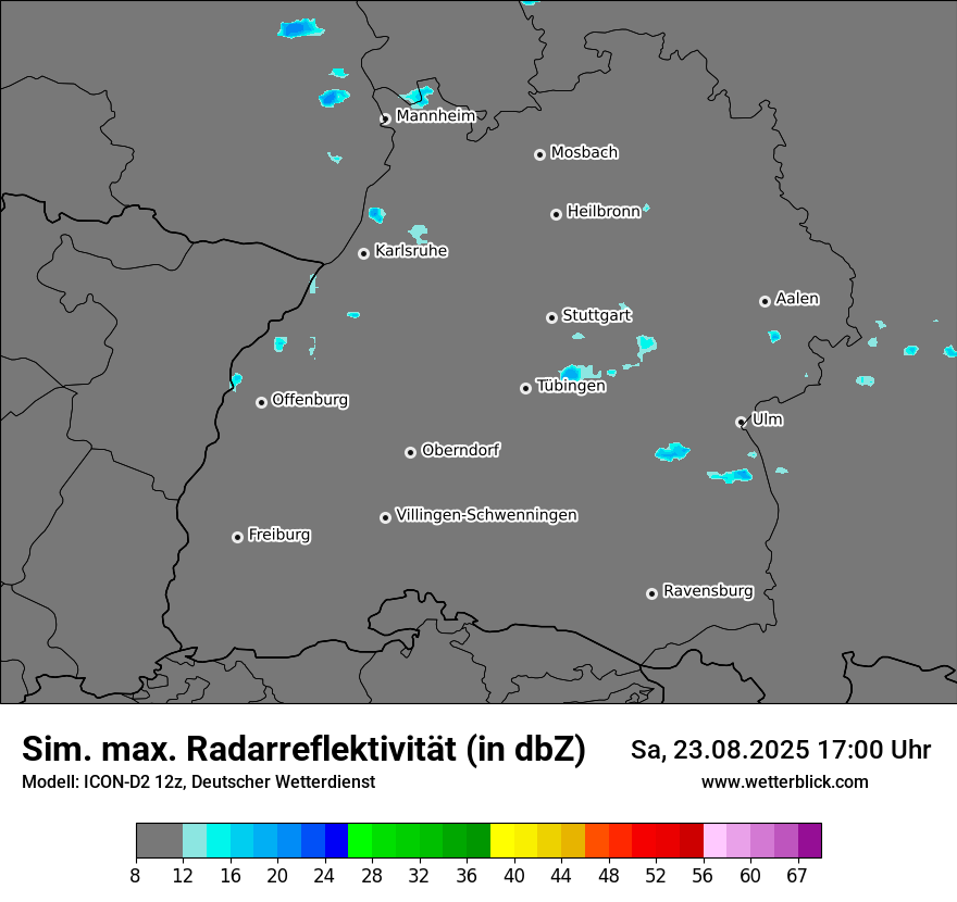 Modellkarten Simuliertes Radarbild