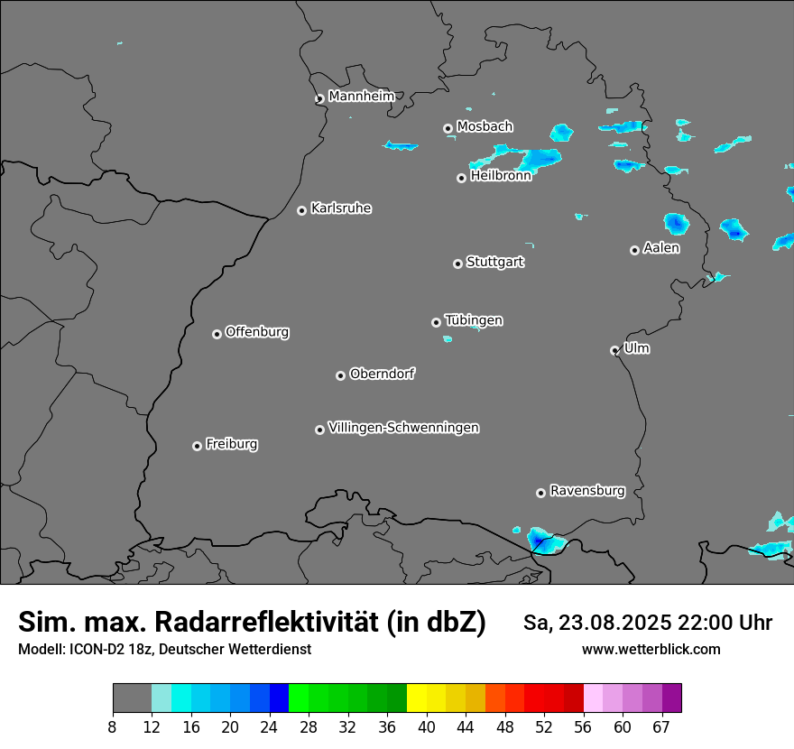 Modellkarten Simuliertes Radarbild