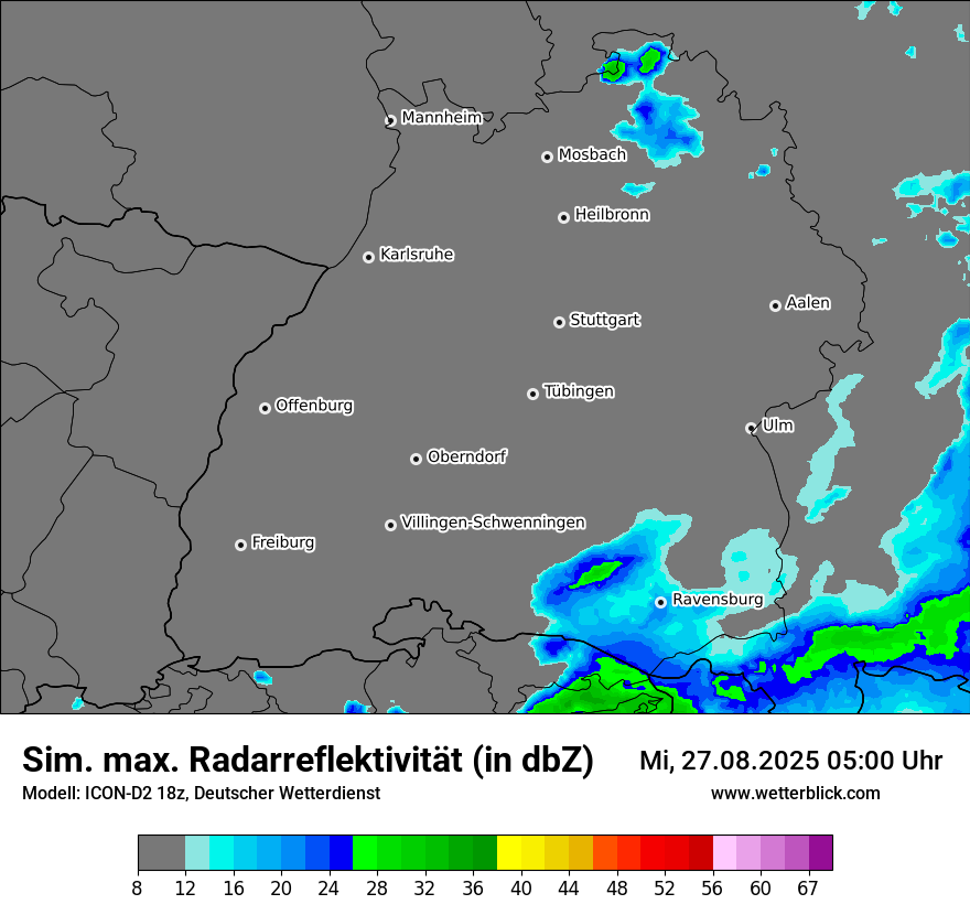 Modellkarten Simuliertes Radarbild