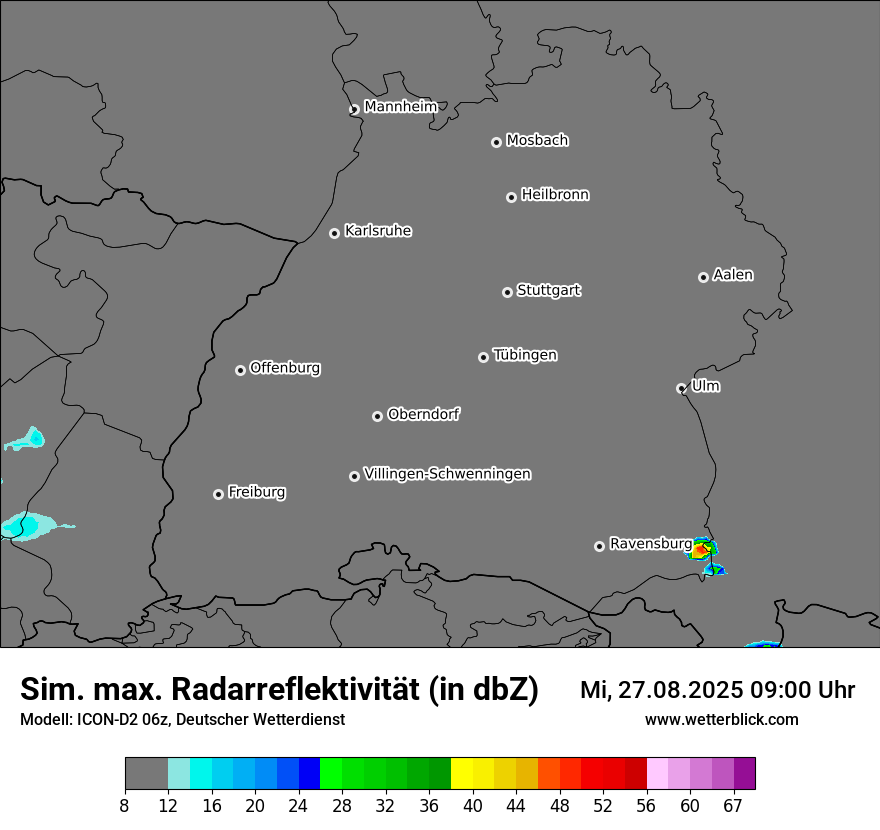 Modellkarten Simuliertes Radarbild