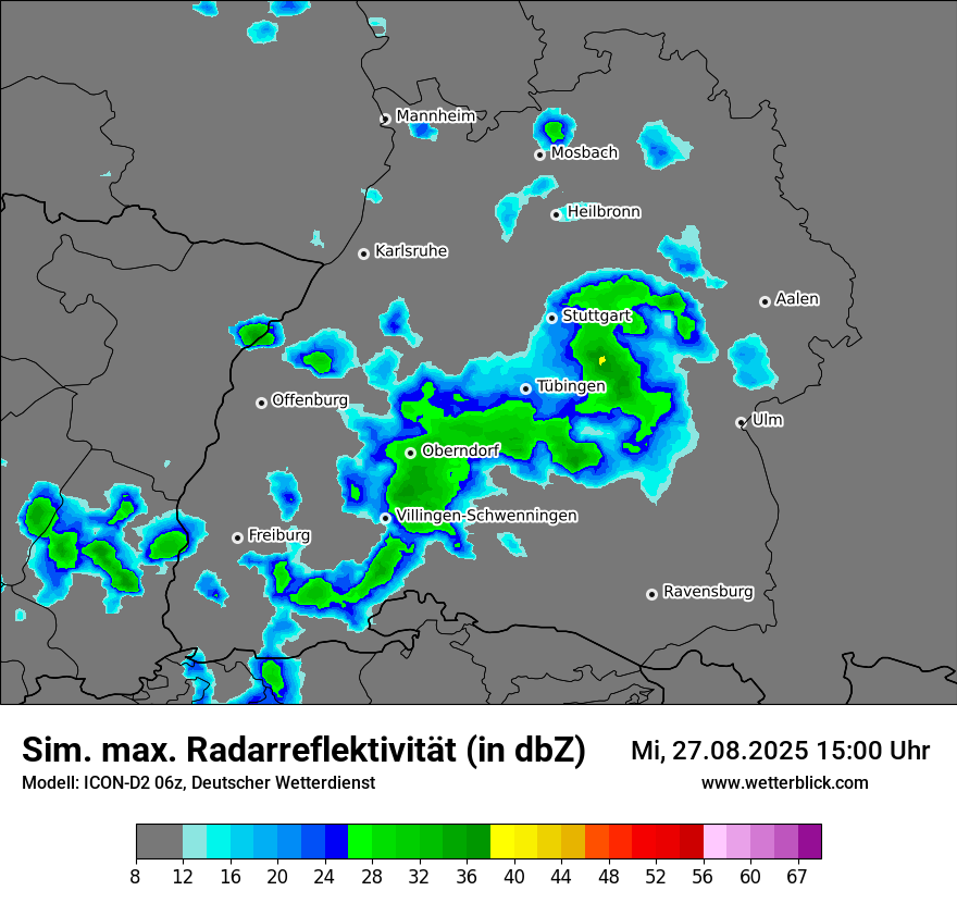 Modellkarten Simuliertes Radarbild