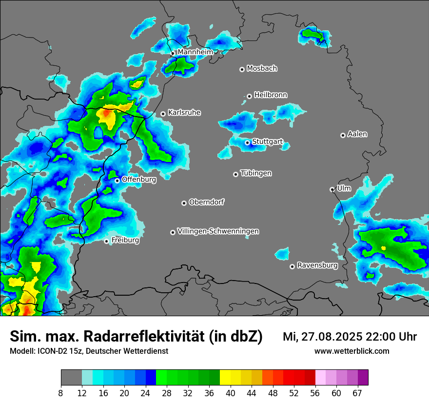 Modellkarten Simuliertes Radarbild