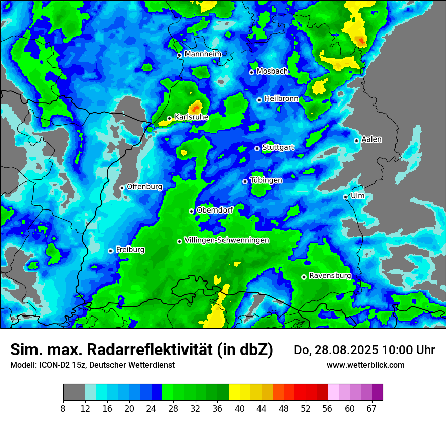 Modellkarten Simuliertes Radarbild