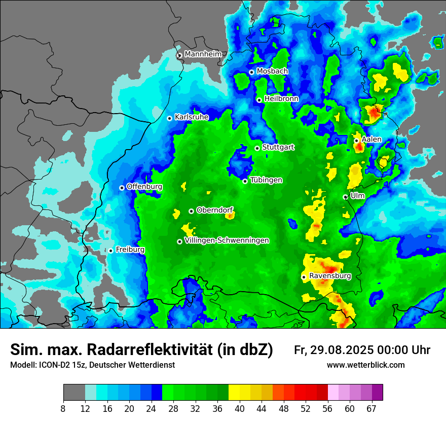 Modellkarten Simuliertes Radarbild