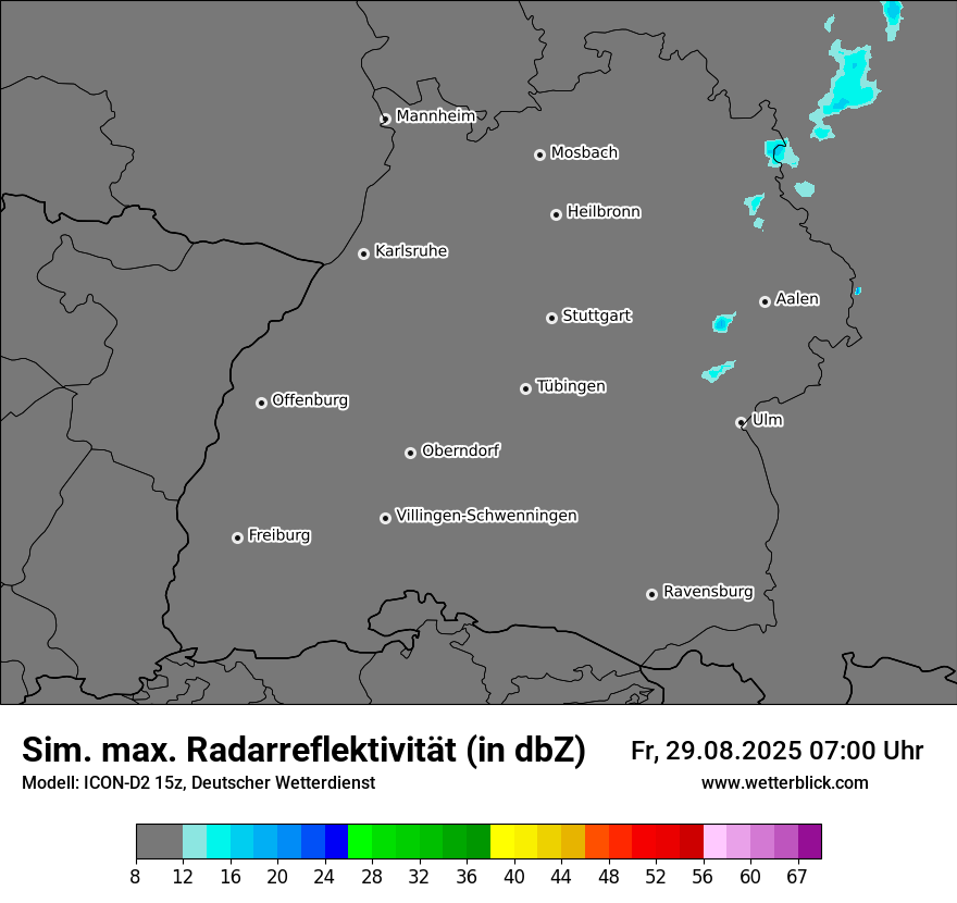 Modellkarten Simuliertes Radarbild