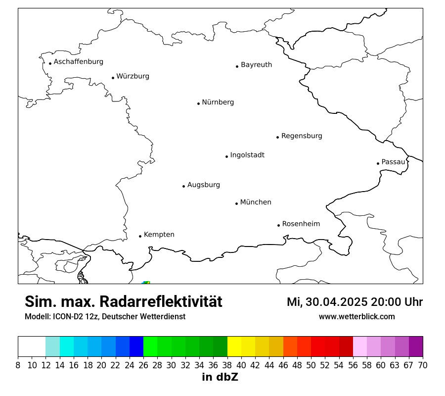 Modellkarten Simuliertes Radarbild