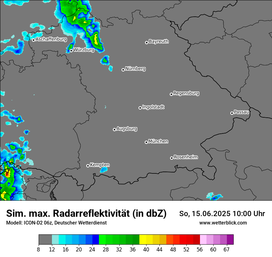 Modellkarten Simuliertes Radarbild