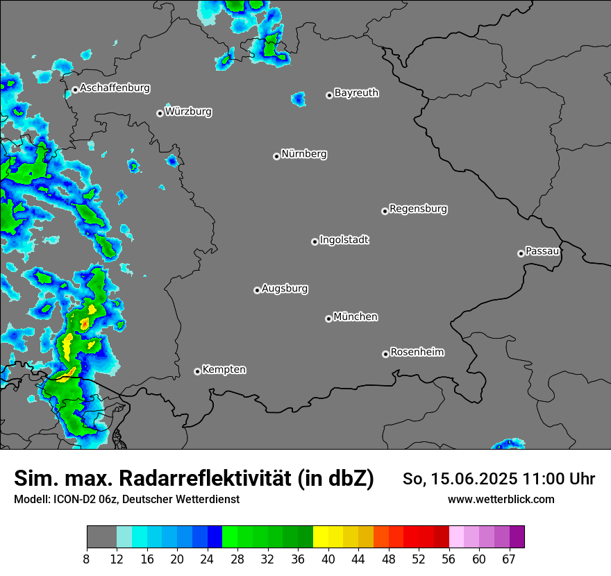 Modellkarten Simuliertes Radarbild