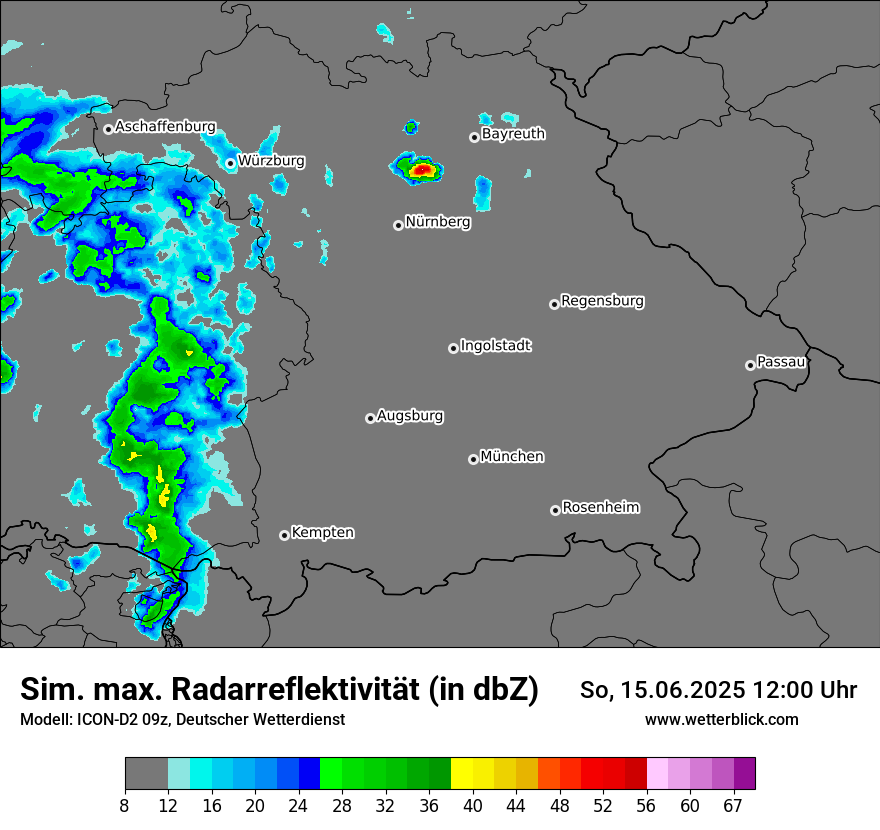 Modellkarten Simuliertes Radarbild
