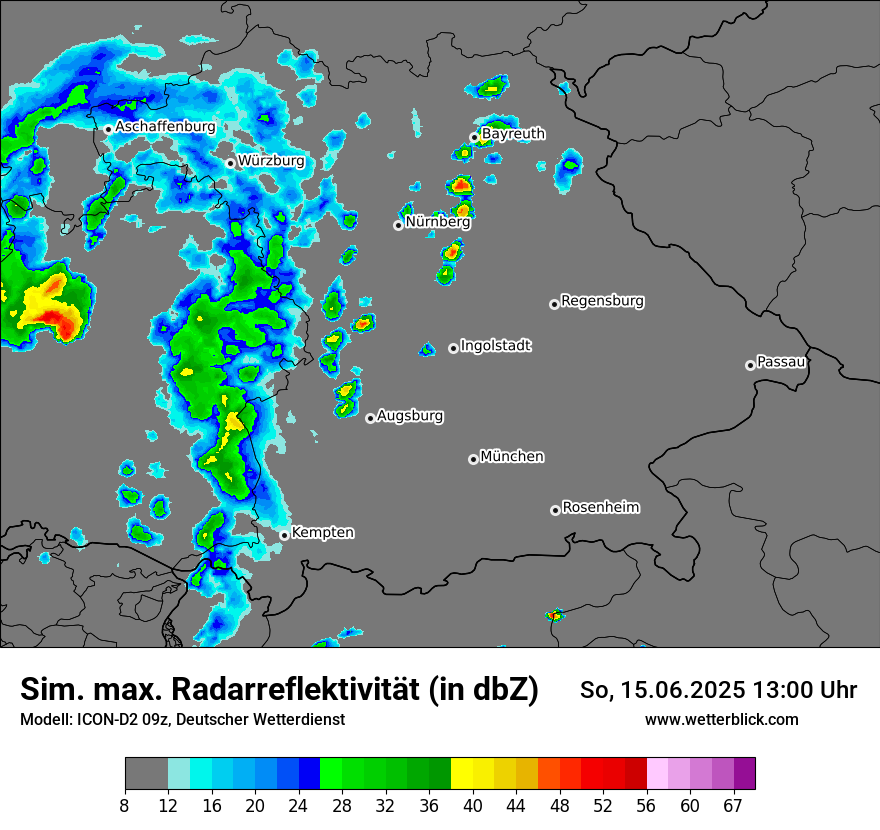 Modellkarten Simuliertes Radarbild