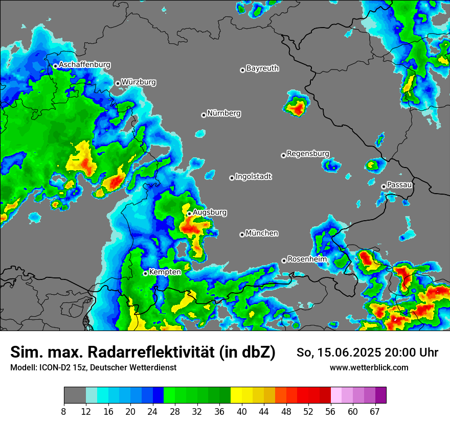 Modellkarten Simuliertes Radarbild