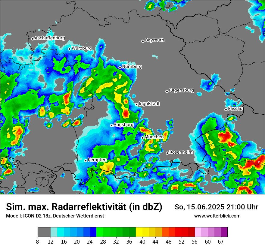 Modellkarten Simuliertes Radarbild