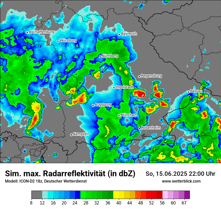 Modellkarten Simuliertes Radarbild