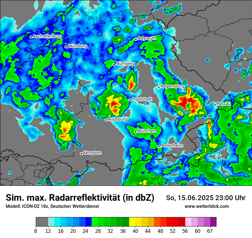 Modellkarten Simuliertes Radarbild