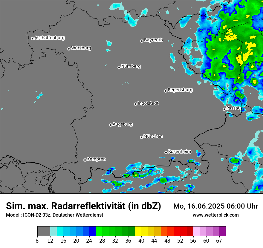 Modellkarten Simuliertes Radarbild