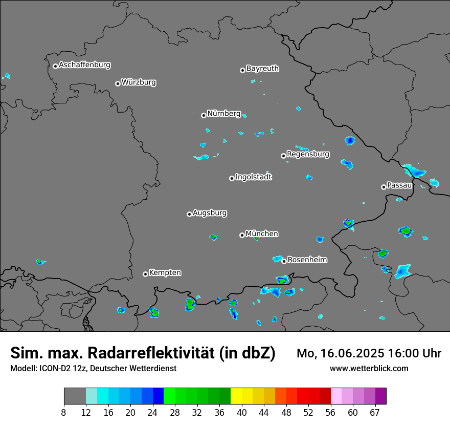 Modellkarten Simuliertes Radarbild