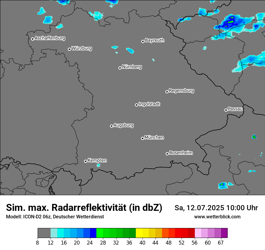 Modellkarten Simuliertes Radarbild