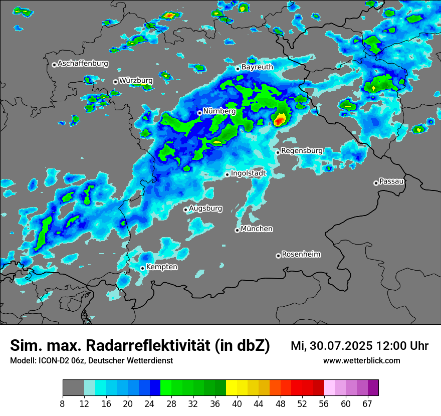Modellkarten Simuliertes Radarbild