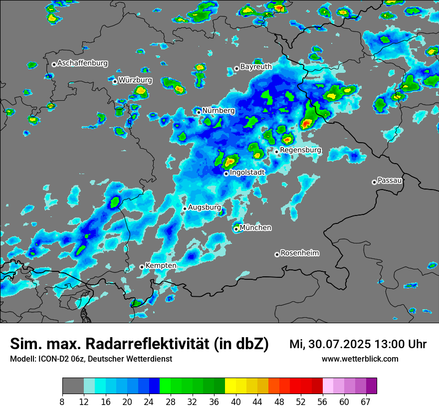 Modellkarten Simuliertes Radarbild