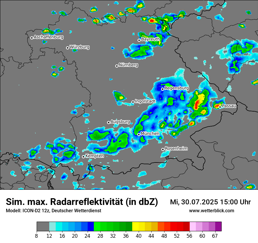 Modellkarten Simuliertes Radarbild