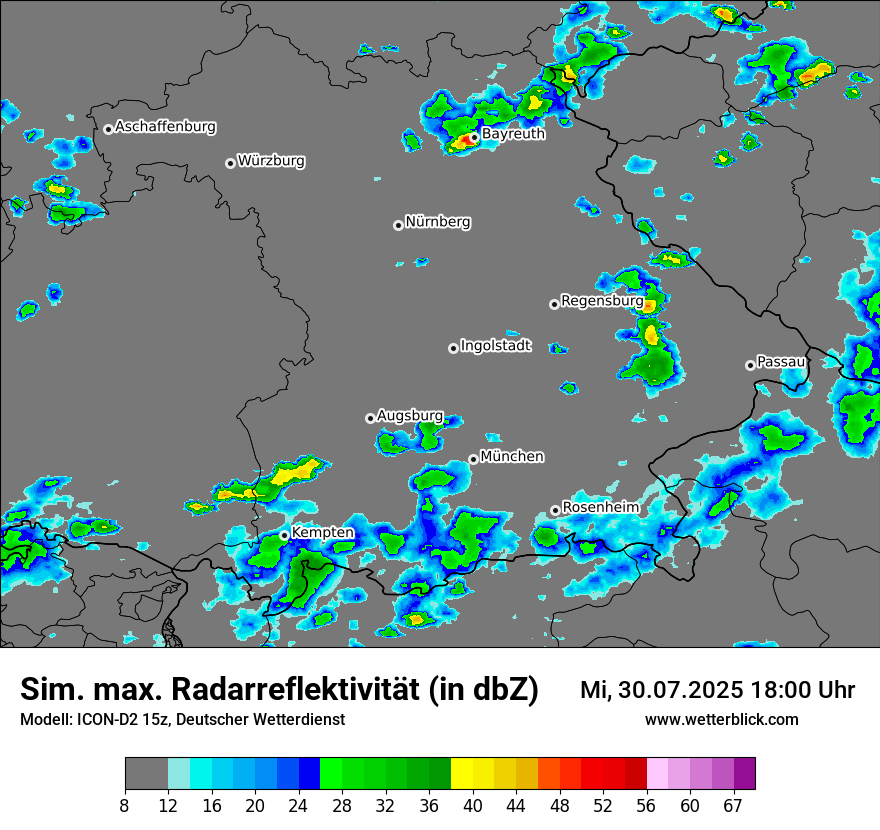 Modellkarten Simuliertes Radarbild