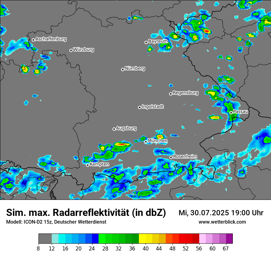 Modellkarten Simuliertes Radarbild