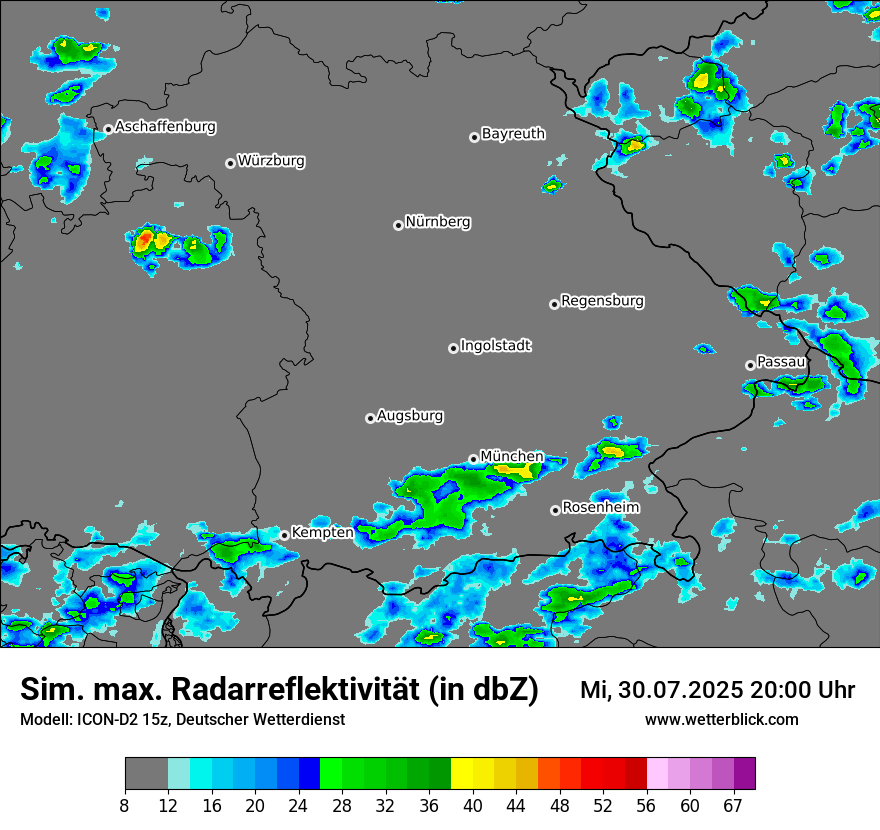 Modellkarten Simuliertes Radarbild