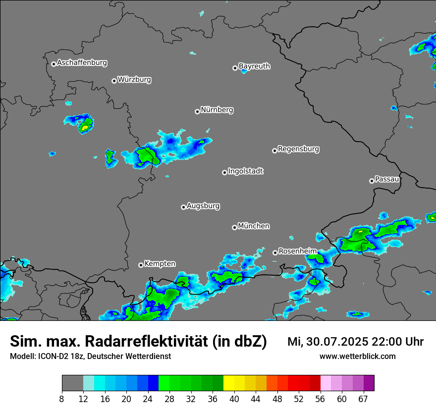 Modellkarten Simuliertes Radarbild