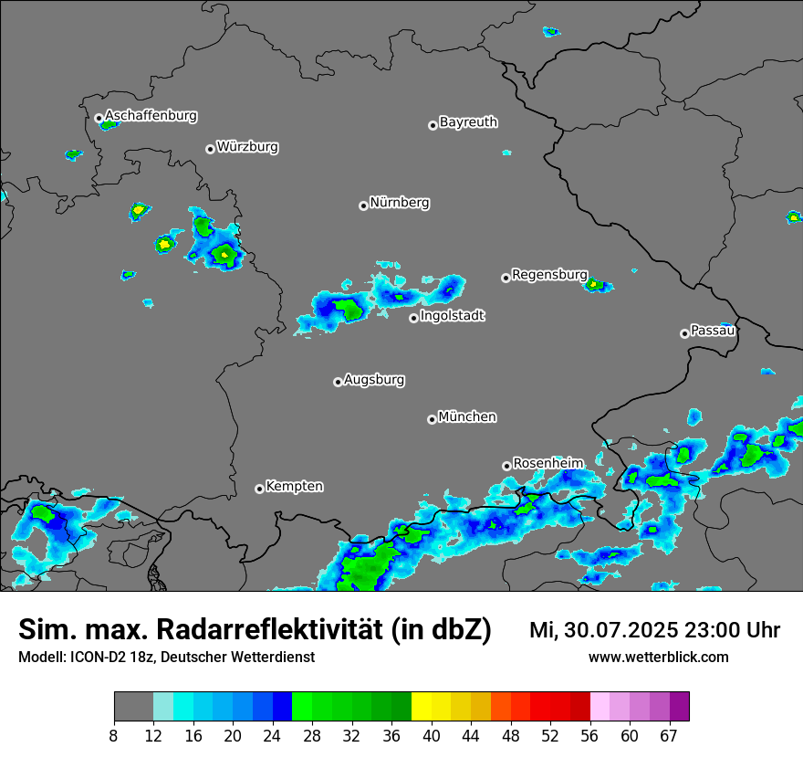 Modellkarten Simuliertes Radarbild