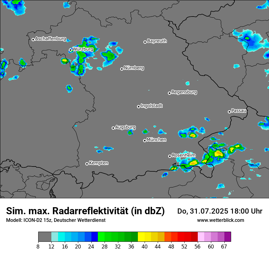 Modellkarten Simuliertes Radarbild
