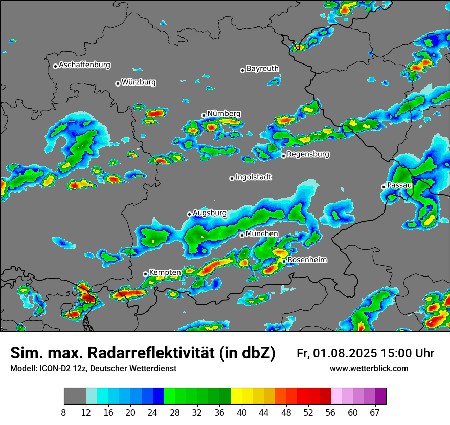 Modellkarten Simuliertes Radarbild
