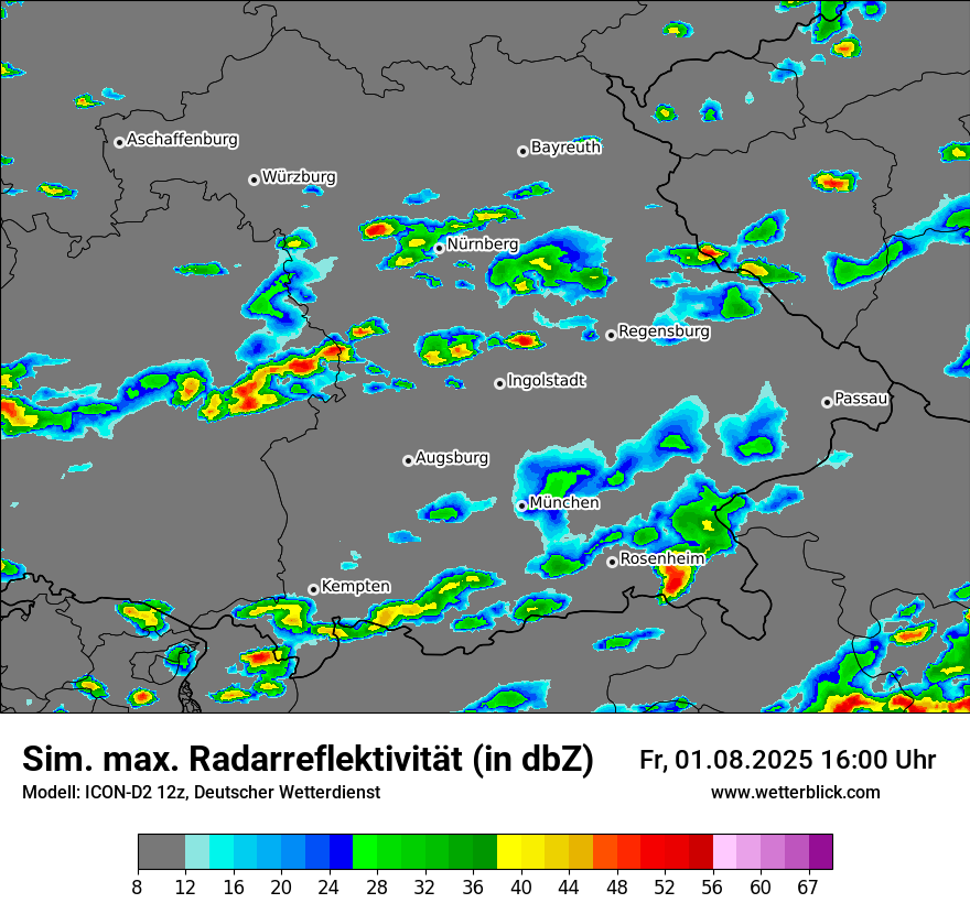 Modellkarten Simuliertes Radarbild