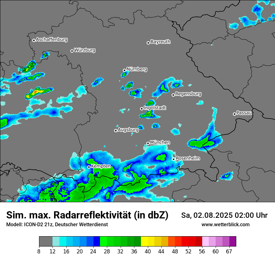 Modellkarten Simuliertes Radarbild