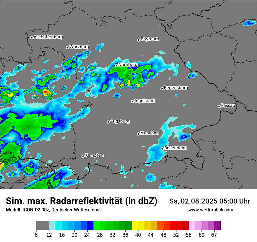 Modellkarten Simuliertes Radarbild