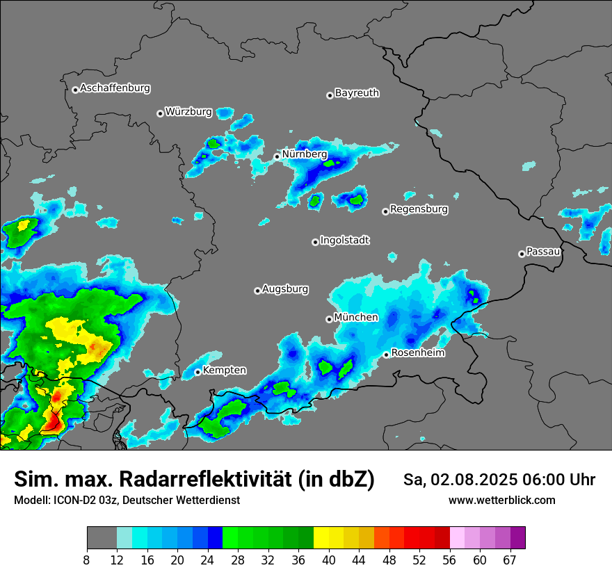 Modellkarten Simuliertes Radarbild