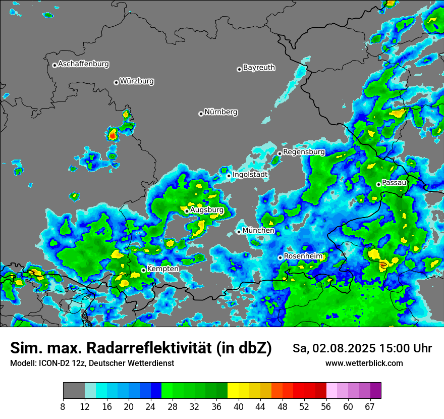 Modellkarten Simuliertes Radarbild