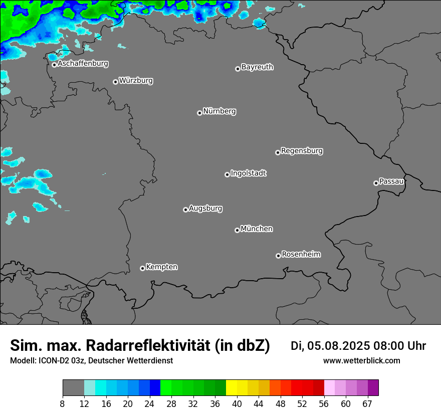 Modellkarten Simuliertes Radarbild