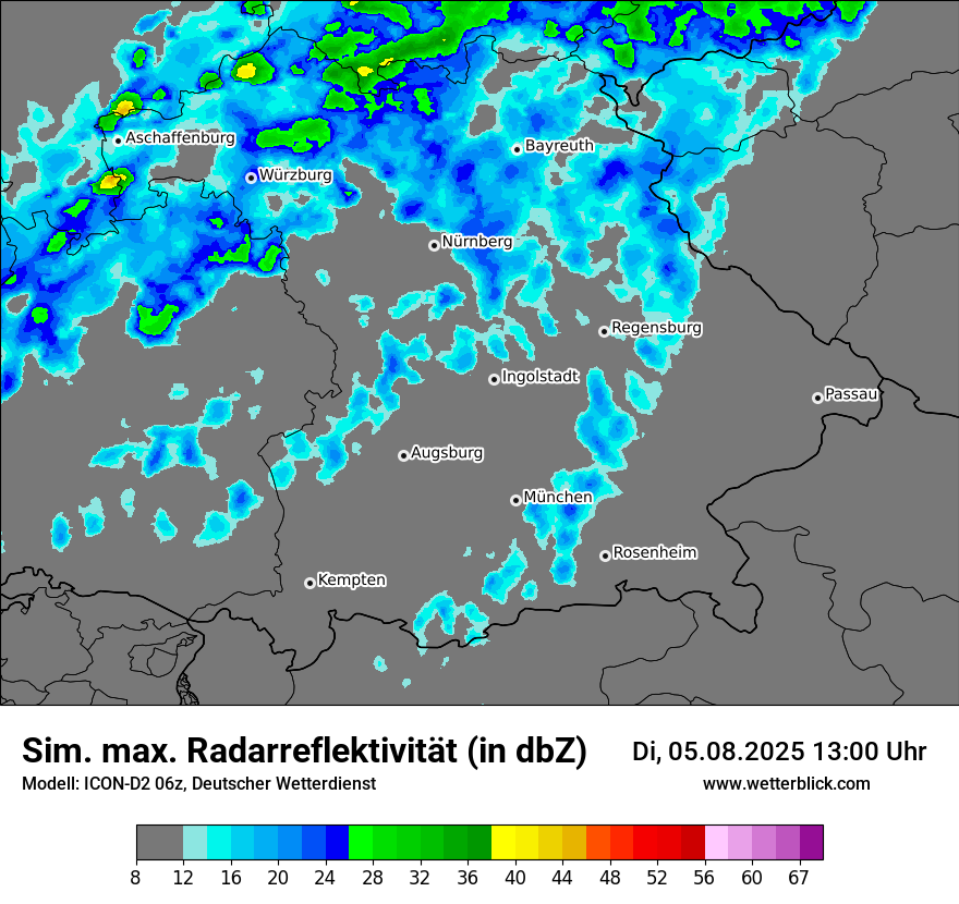 Modellkarten Simuliertes Radarbild