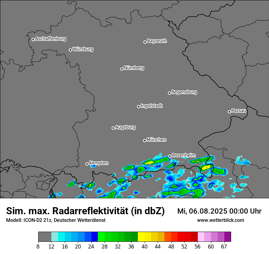 Modellkarten Simuliertes Radarbild