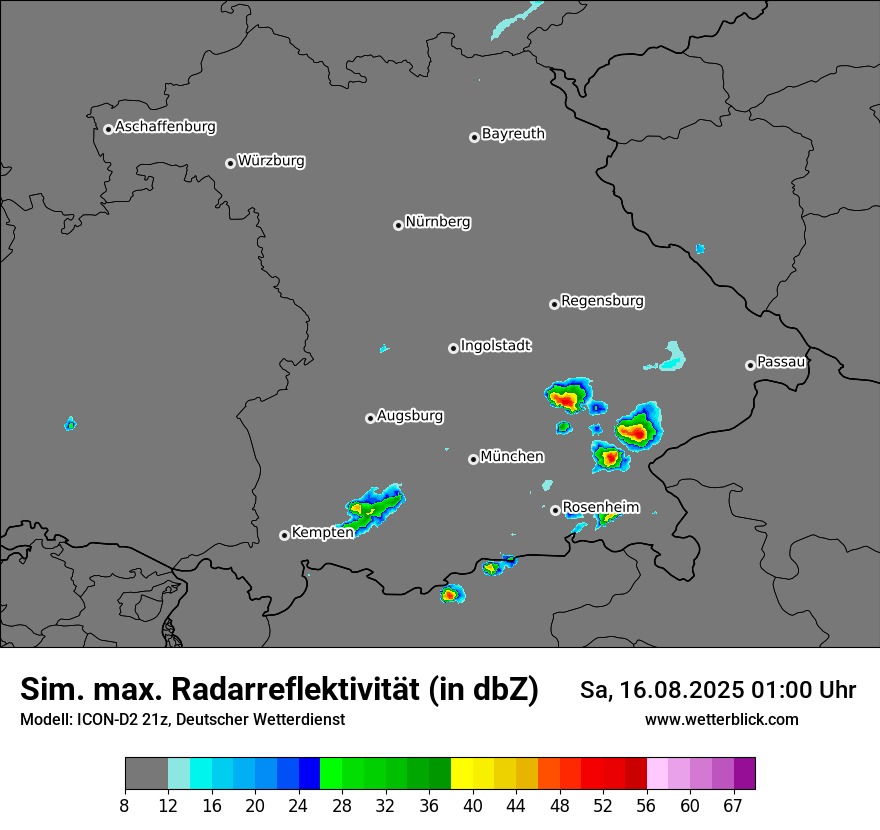 Modellkarten Simuliertes Radarbild
